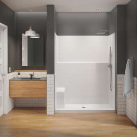 SS3260 AcrylX(TM) Alcove Center Drain One-Piece Shower in White