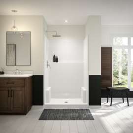 Icon SH4836 AcrylX(TM) Alcove Center Drain One-Piece Shower in White
