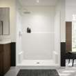 Icon SH6036X AFR AcrylX(TM) Alcove Center Drain One-Piece Shower in White
