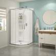 Kassia 38 x 38 Acrylic Center Drain Shower Kit in White with Clear glass in Chrome