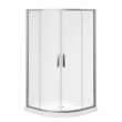 Kassia 38 x 38 Acrylic Center Drain Shower Kit in White with Clear glass in Chrome