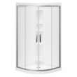 Kassia 38 x 38 Acrylic Center Drain Shower Kit in White with Clear glass in Matte Black
