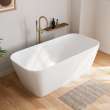 Renata 67 x 32 Acrylic Freestanding Center Drain Bathtub in Matte White with Matte White Skirt