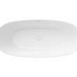 Valentina 67 x 32 Acrylic Freestanding Center Drain Bathtub in Matte White with Matte White Skirt