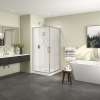 Roka 3636 Acrylic Corner Shower Base with Corner Drain in White