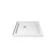Roka 3636 Acrylic Corner Shower Base with Corner Drain in White