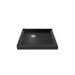 Roka 3636 Acrylic Corner Shower Base with Corner Drain in Black