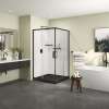 Roka 4242 Acrylic Corner Shower Base with Corner Drain in Black