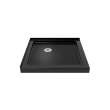 Roka 4242 Acrylic Corner Shower Base with Corner Drain in Black