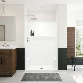 Icon SH4834 AcrylX(TM) Alcove Center Drain One-piece Shower in White