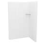 Utile 4832 Composite Direct-to-Stud Two-Piece Corner Shower Wall Kit in Erosion Bora White