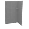 Utile 4832 Composite Direct-to-Stud Two-Piece Corner Shower Wall Kit in Erosion Pebble Grey