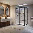 Utile 4832 Composite Direct-to-Stud Two-Piece Corner Shower Wall Kit in Stataro Storm