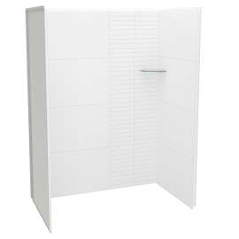 Utile 6032 Composite Direct-to-Stud Three-Piece Alcove Shower Wall Kit in Erosion Bora White