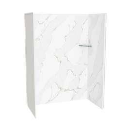 Utile 6032 Composite Direct-to-Stud Three-Piece Alcove Shower Wall Kit in Adria Pearl