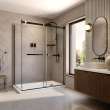 Utile 6032 Composite Direct-to-Stud Two-Piece Corner Shower Wall Kit in Antico Linen
