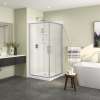 Scarlet 36 x 36 Acrylic Corner Drain Shower Kit in White with Clear Glass in Chrome