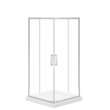 Scarlet 36 x 36 Acrylic Corner Drain Shower Kit in White with Clear Glass in Chrome