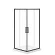 Scarlet 36 x 36 Acrylic Corner Drain Shower Kit in White with Clear Glass in Matte Black