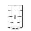 Scarlet 36 x 36 Acrylic Corner Drain Shower Kit in White with Shaker Glass in Matte Black