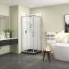 Scarlet 32 x 32 Acrylic Corner Drain Shower Kit in Black with Clear Glass in Chrome