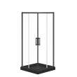 Scarlet 32 x 32 Acrylic Corner Drain Shower Kit in Black with Clear Glass in Matte Black