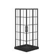 Scarlet 32 x 32 Acrylic Corner Drain Shower Kit in Black with French Glass in Matte Black