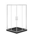 Scarlet 42 x 42 Acrylic Corner Drain Shower Kit in Black with Clear Glass in Chrome