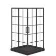 Scarlet 42 x 42 Acrylic Corner Drain Shower Kit in Black with French Glass in Matte Black