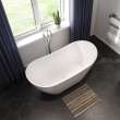 Mahaba 60 x 29 Acrylic Freestanding Oval Center Drain Bathtub in White