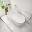 Malindi 67 x 30 Acrylic Freestanding Oval Center Drain Bathtub in White