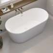 Golan 5829 AcrylX Freestanding Center Drain Bathtub in White with White Skirt