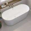 Golan 6429 AcrylX Freestanding Center Drain Bathtub in White with White Skirt