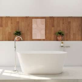 Calinda 60 x 30 Acrylic Freestanding Oval Center Drain Bathtub in White