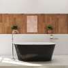 Calinda 60 x 30 Acrylic Freestanding Oval Center Drain Bathtub in Black