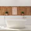 Calinda 67 x 31 Acrylic Freestanding Oval Center Drain Bathtub in White