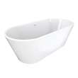 Calinda 67 x 31 Acrylic Freestanding Oval Center Drain Bathtub in White