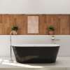 Calinda 67 x 31 Acrylic Freestanding Oval Center Drain Bathtub in Black