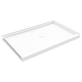 Icon 6038 ANSI B SMC Alcove Shower Base with Center Drain in White