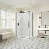 Odyssey SC 48" x 32" x 78" 8mm Sliding Shower Door for Corner Installation with Clear glass in Matte Black