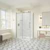 Odyssey SC 48" x 32" x 78" 8mm Sliding Shower Door for Corner Installation with Clear glass in Brushed Gold