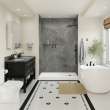 Manhattan Glue-up Wall Tiles 15.75 x 31.5 in. In Smooth Marble Dark Grey