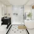 Manhattan Glue-up Wall Tiles 15.75 x 31.5 in. In Smooth Marble Light Grey