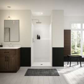 Icon SH3636X AFR AcrylX(TM) Alcove Center Drain One-Piece Shower in White
