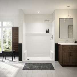 Icon SH6032 AcrylX(TM) Alcove Left Hand Drain One-Piece Shower in White