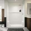 Icon SH6032X AFR AcrylX(TM) Alcove Left Hand Drain One-Piece Shower in White