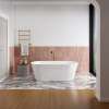 Chorale 67 x 31 Acrylic Freestanding Center Drain Bathtub in White with White Skirt