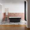 Chorale 67 x 31 Acrylic Freestanding Center Drain Bathtub in White with Black Skirt