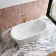 Chorale 60 x 30 Acrylic Freestanding Center Drain Bathtub in White with White Skirt