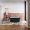 Chorale 60 x 30 Acrylic Freestanding Center Drain Bathtub in White with Black Skirt